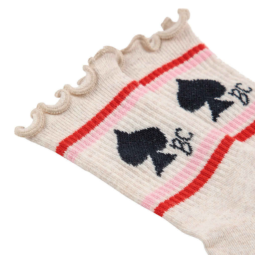 Bobo Choses Child Spades Short Socks Cream