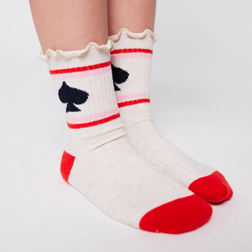 Bobo Choses Child Spades Short Socks Cream