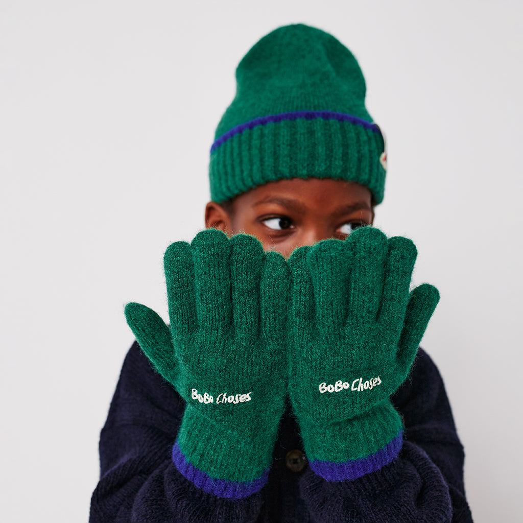 Bobo Choses Child Knit Gloves Green