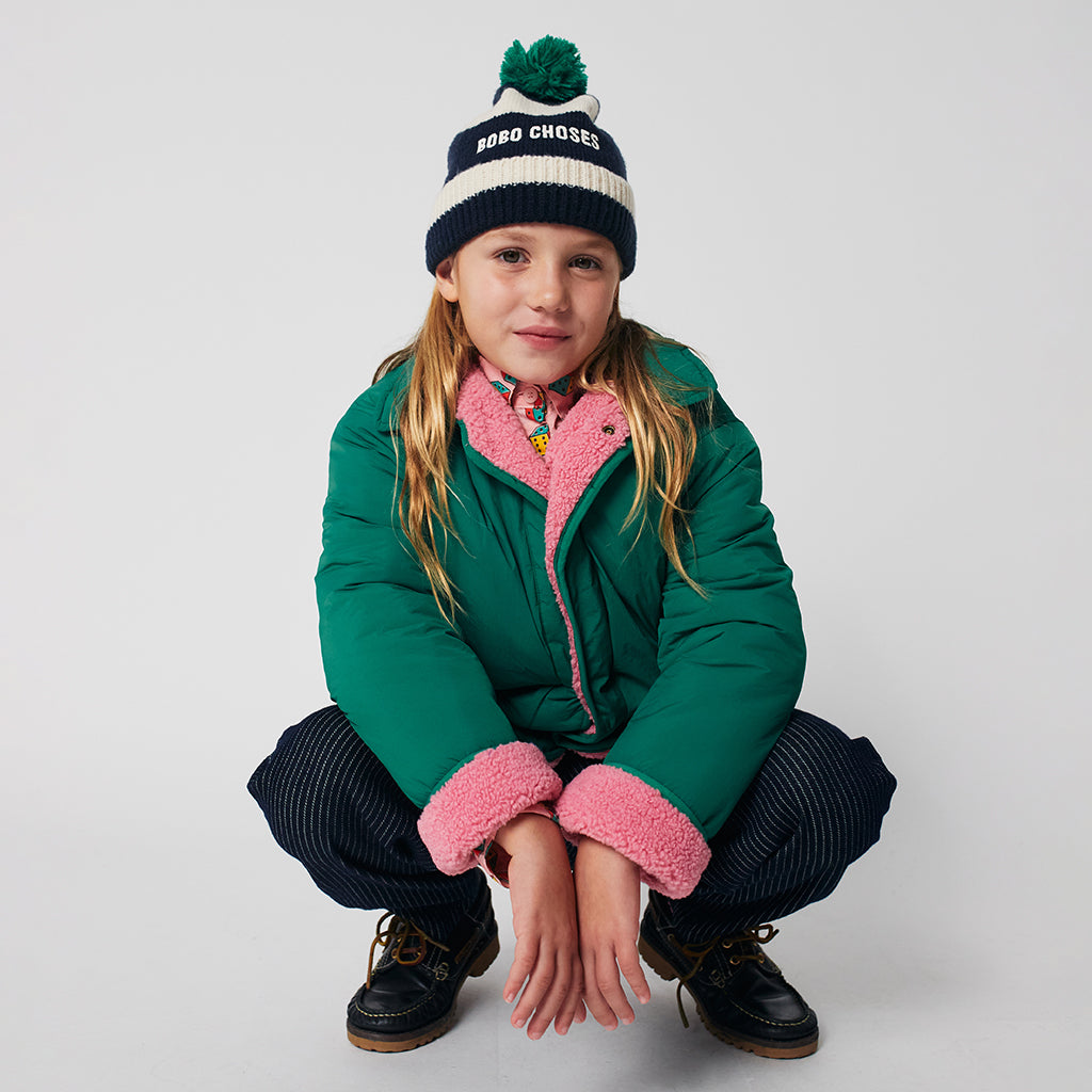 Bobo Choses Child Striped Beanie Midnight Blue