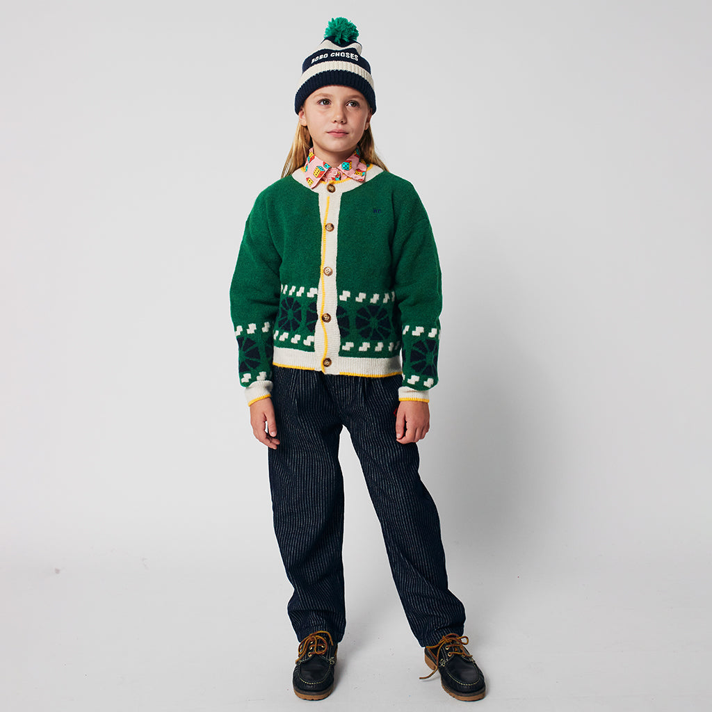 Bobo Choses Child Striped Beanie Midnight Blue