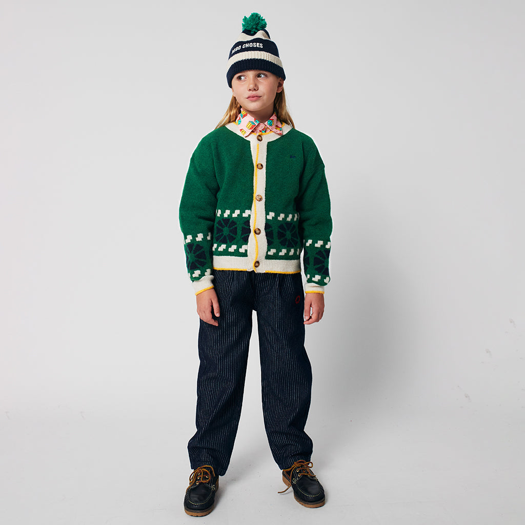 Bobo Choses Child Striped Beanie Midnight Blue