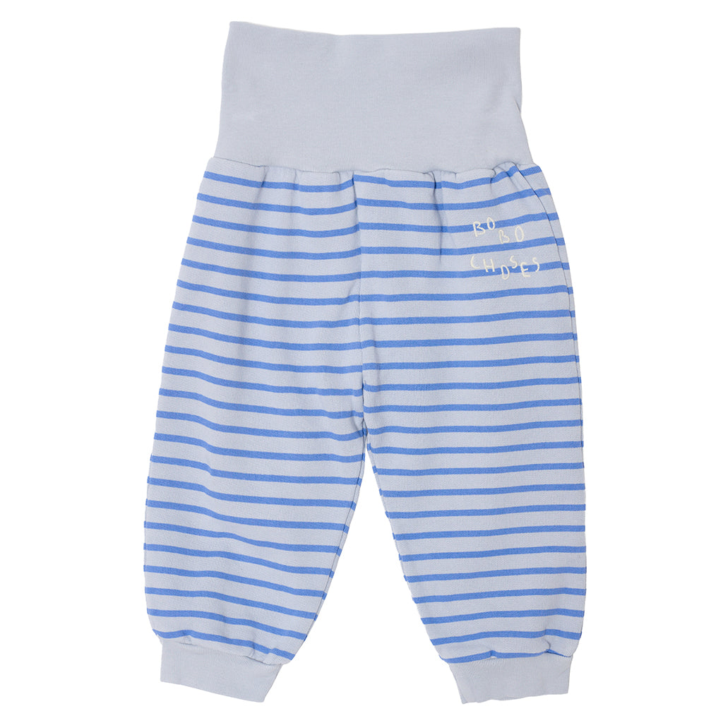 Bobo Choses Baby Sweatpants Light Heather Grey With Blue Stripes