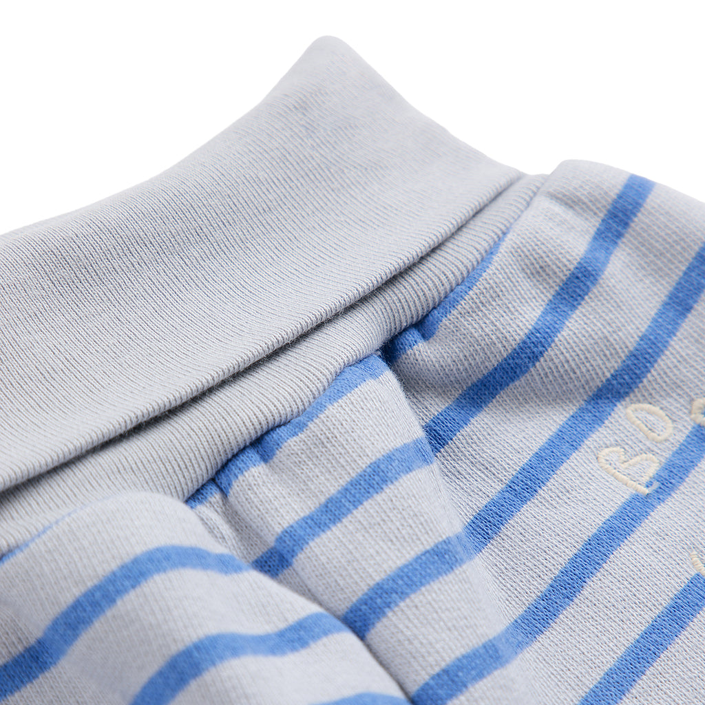 Bobo Choses Baby Sweatpants Light Heather Grey With Blue Stripes