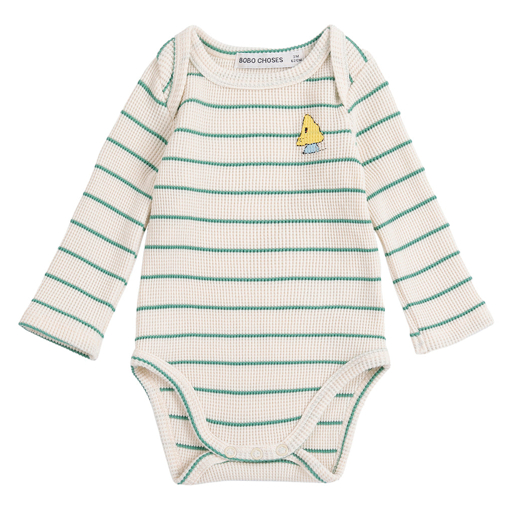Bobo Choses Baby Two Piece Gift Set Mush Monster White With Green Stripes
