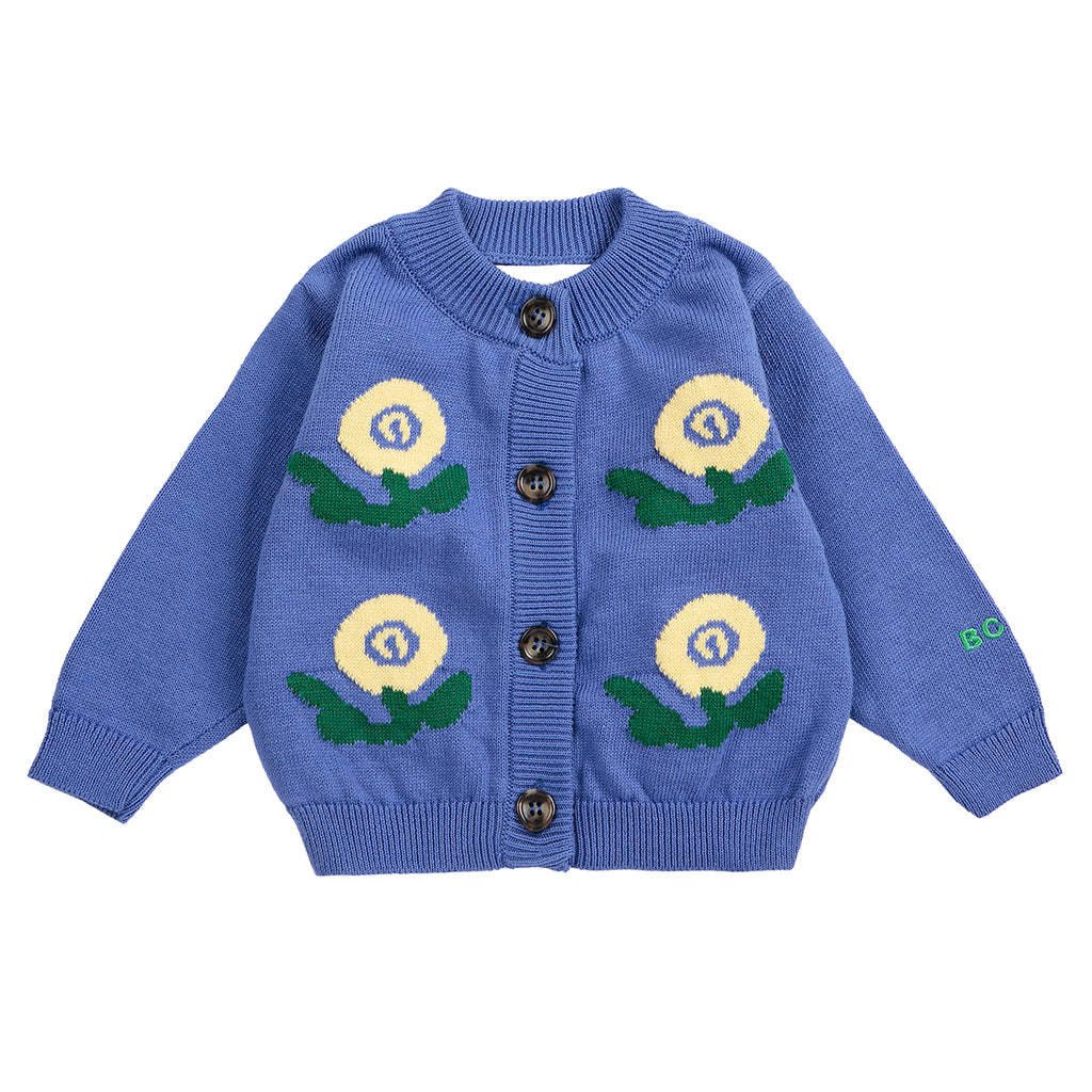 Bobo Choses Baby Cardigan Stamp Bloom Purple