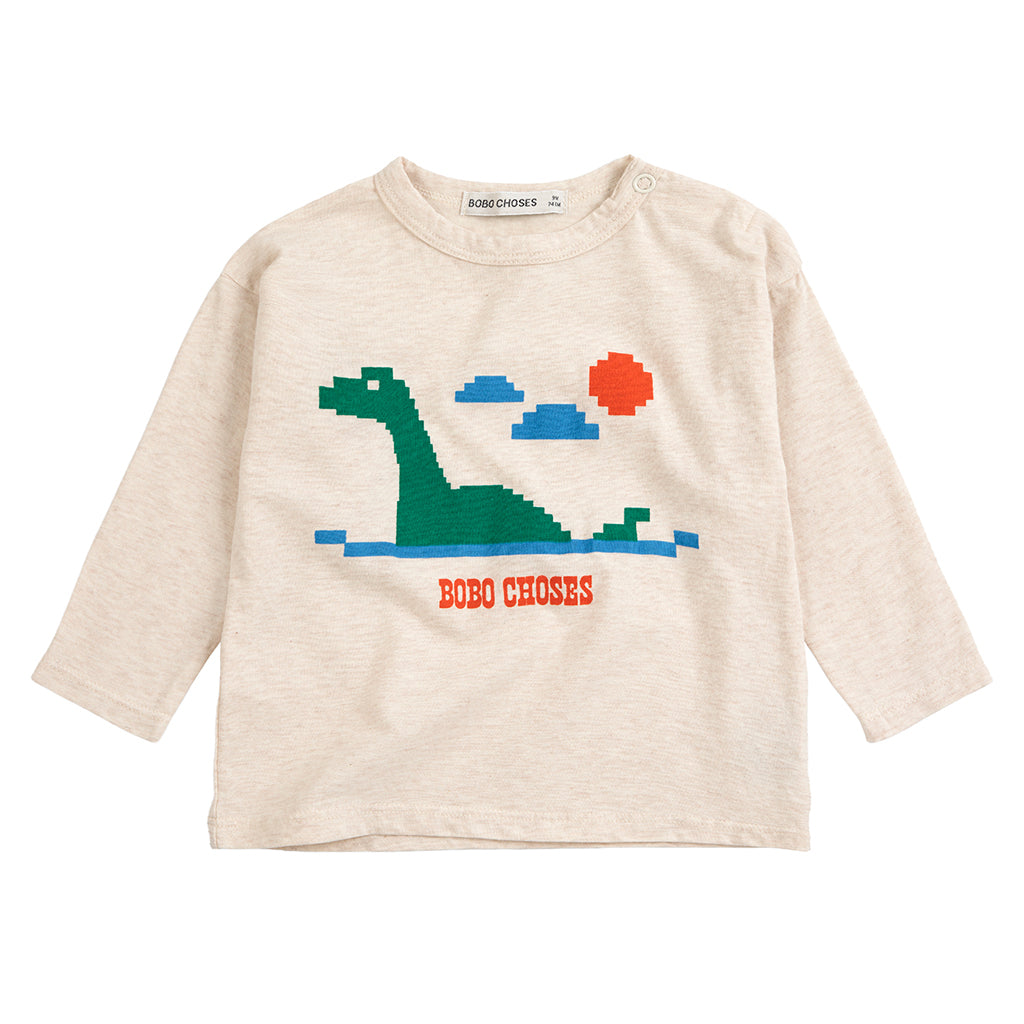 Bobo Choses Baby T-shirt Lake Monster Print Cream