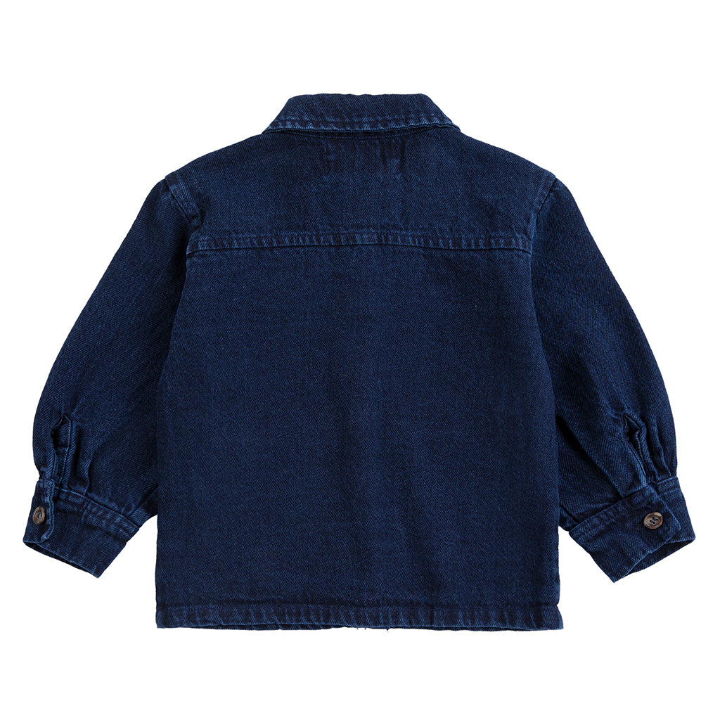 Bobo Choses Baby Denim Shirt With Booo Bo Choses Tag Midnight Blue