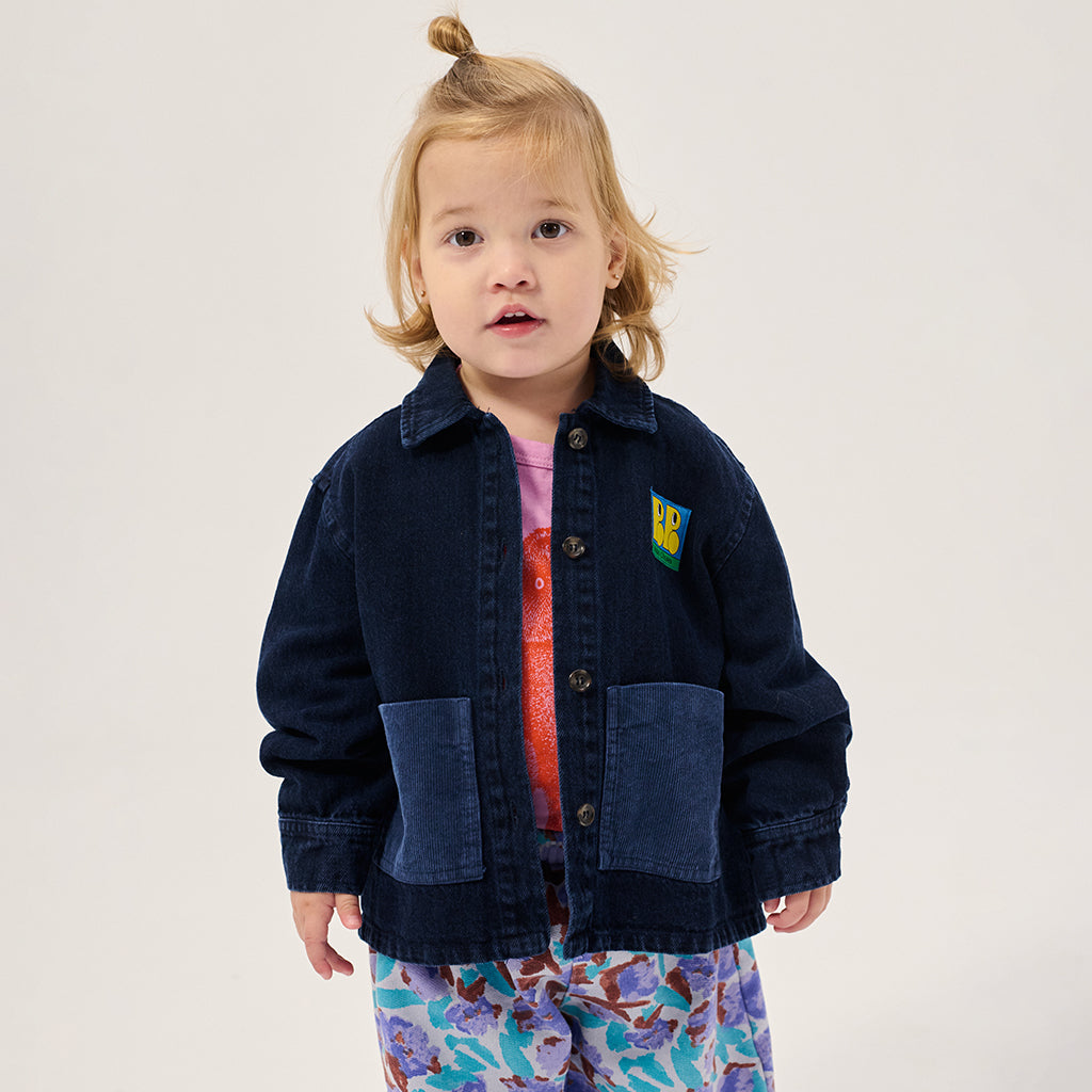 Bobo Choses Baby Denim Shirt With Booo Bo Choses Tag Midnight Blue