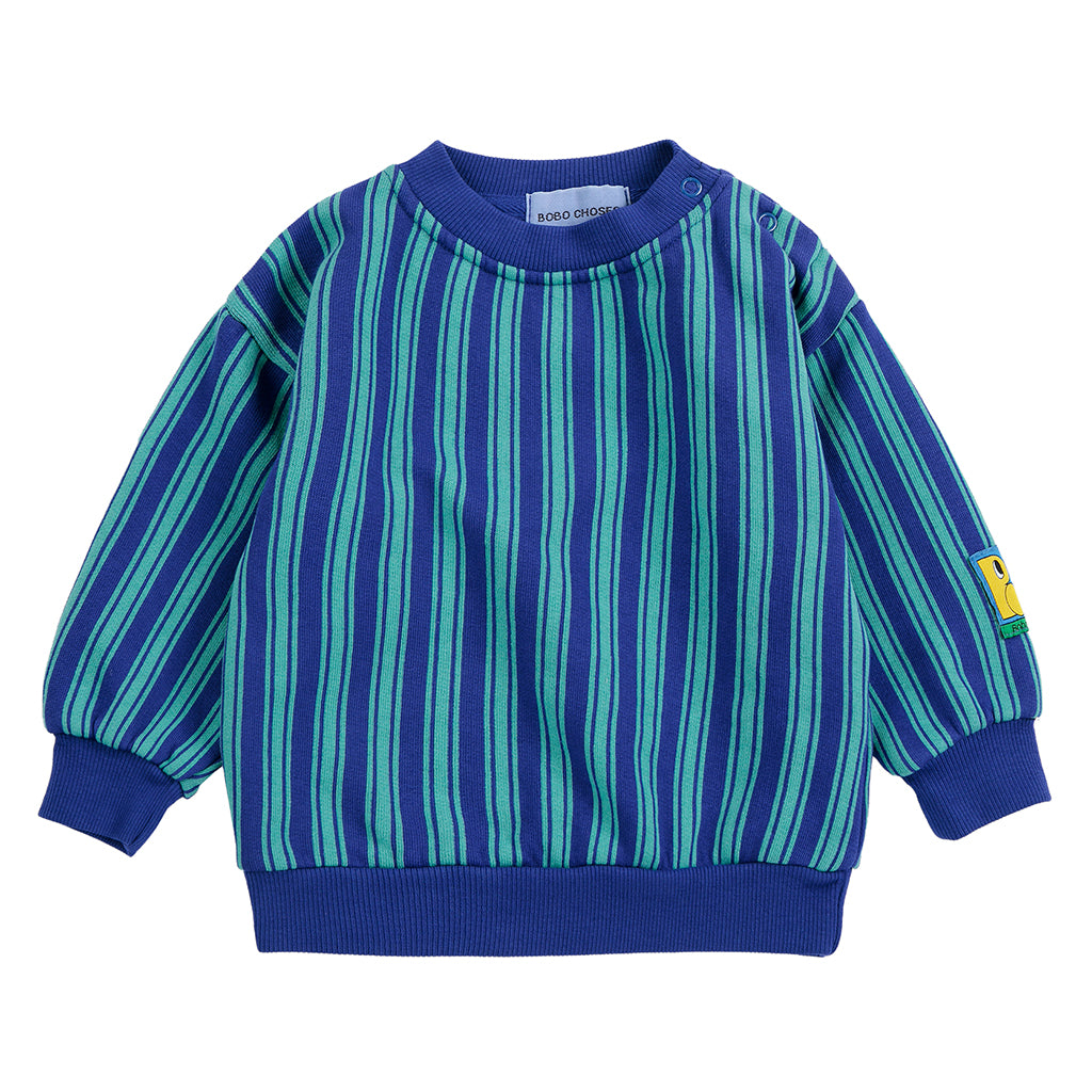 Bobo Choses Baby Sweatshirt With Booo Bo Choses Tag Blue Stripes