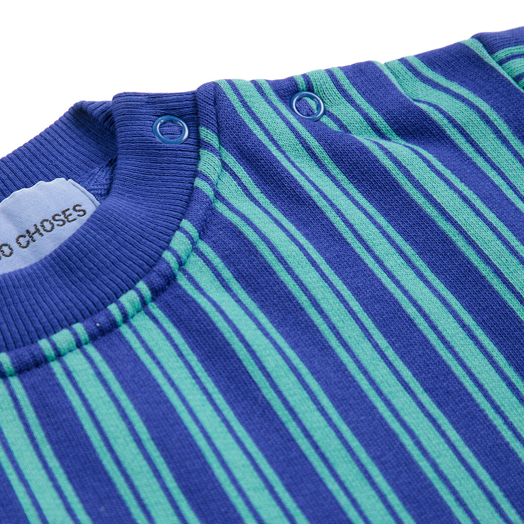 Bobo Choses Baby Sweatshirt With Booo Bo Choses Tag Blue Stripes