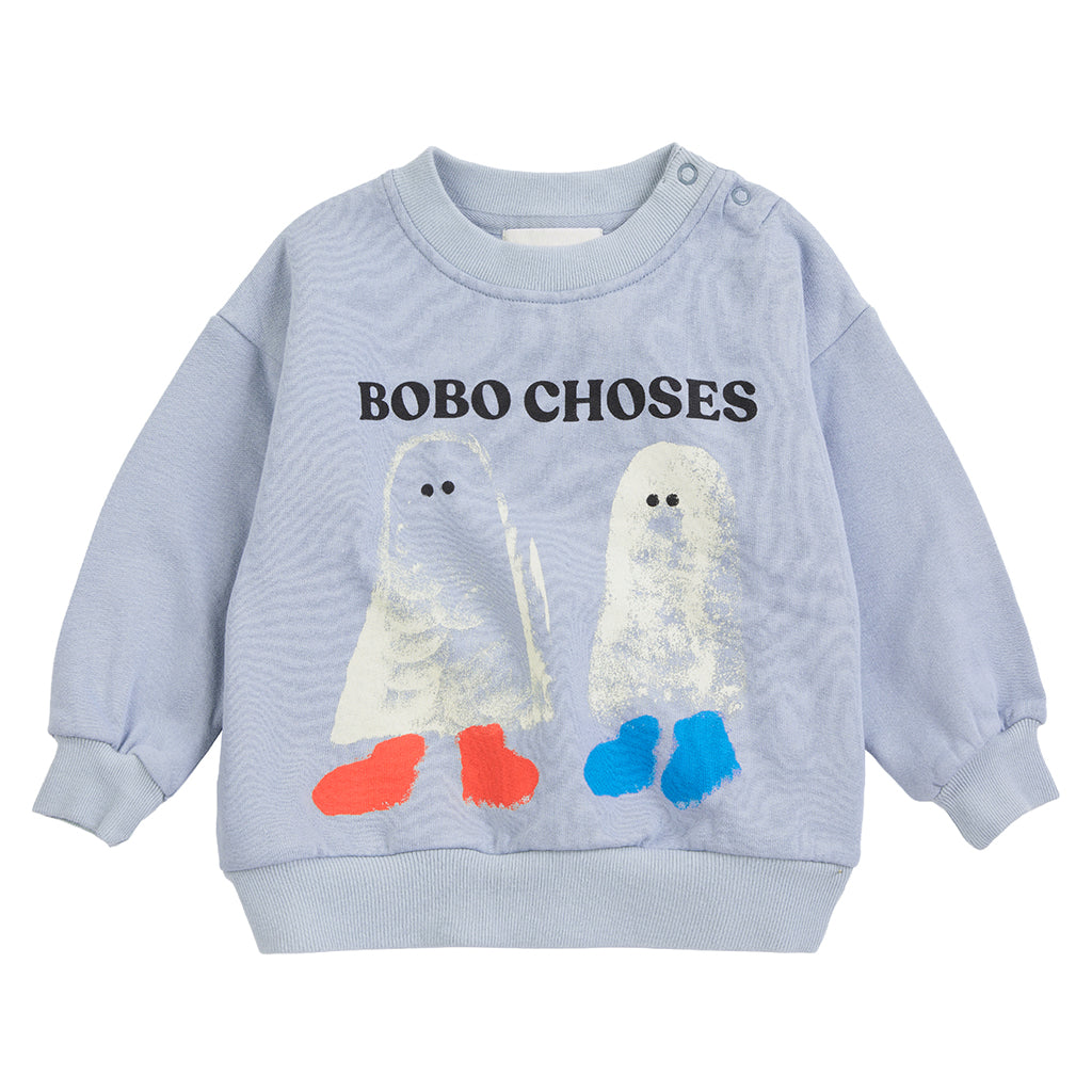 Bobo Choses Baby Sweatshirt Booty Ghosts Print Light Blue