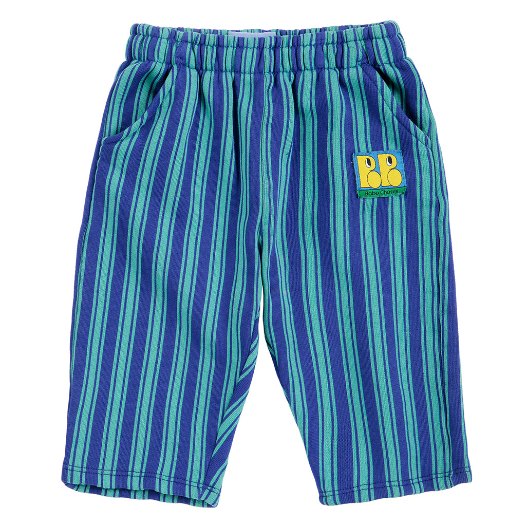 Bobo Choses Baby Sweatpants With Booo Bo Choses Tag Blue Stripes