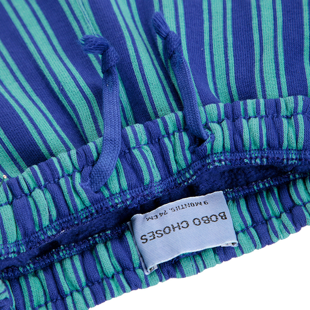 Bobo Choses Baby Sweatpants With Booo Bo Choses Tag Blue Stripes