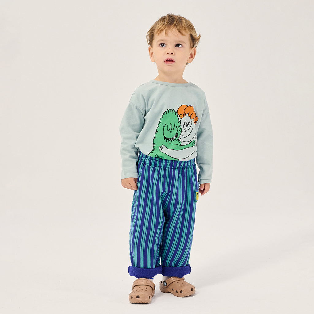 Bobo Choses Baby Sweatpants With Booo Bo Choses Tag Blue Stripes