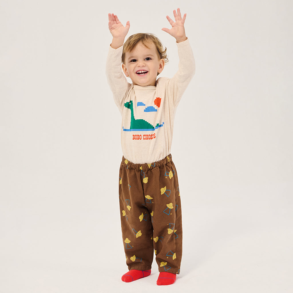 Bobo Choses Baby Pants Pixel All Over Abduction Print Brown