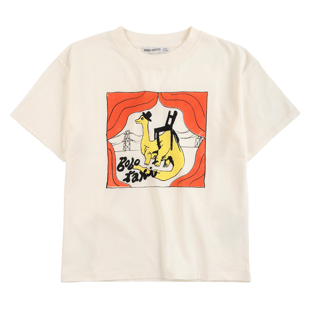 Bobo Choses Child T-shirt Taxi Saurus Print Cream