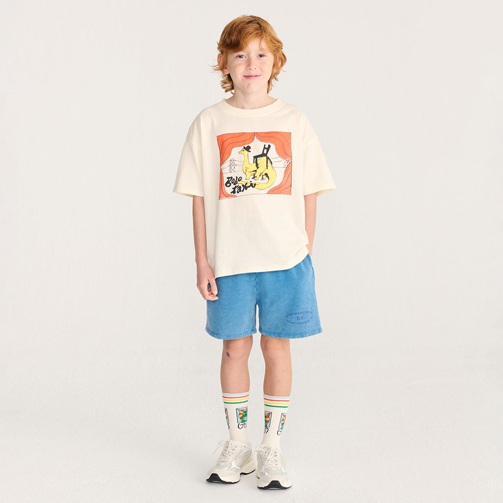 Bobo Choses Child T-shirt Taxi Saurus Print Cream