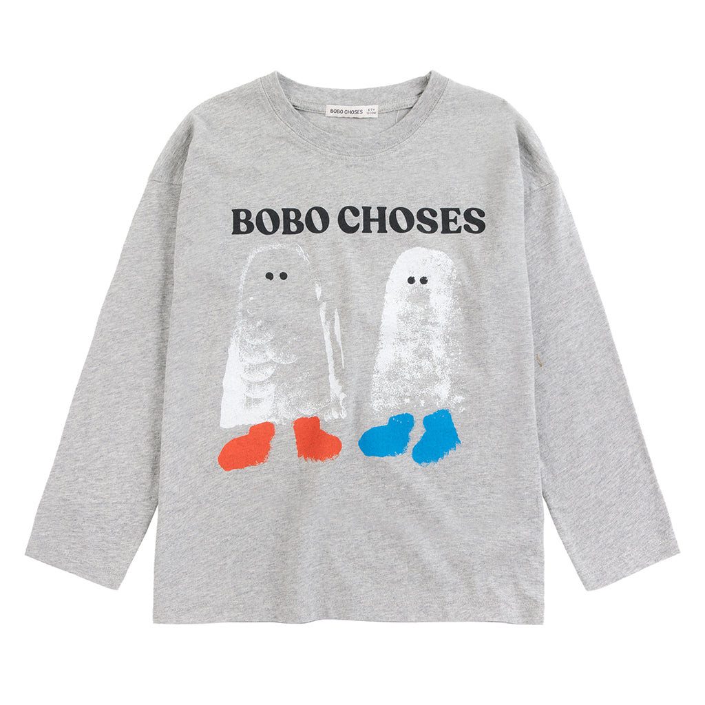 Bobo Choses Child T-shirt Booty Ghosts Print Heather Grey