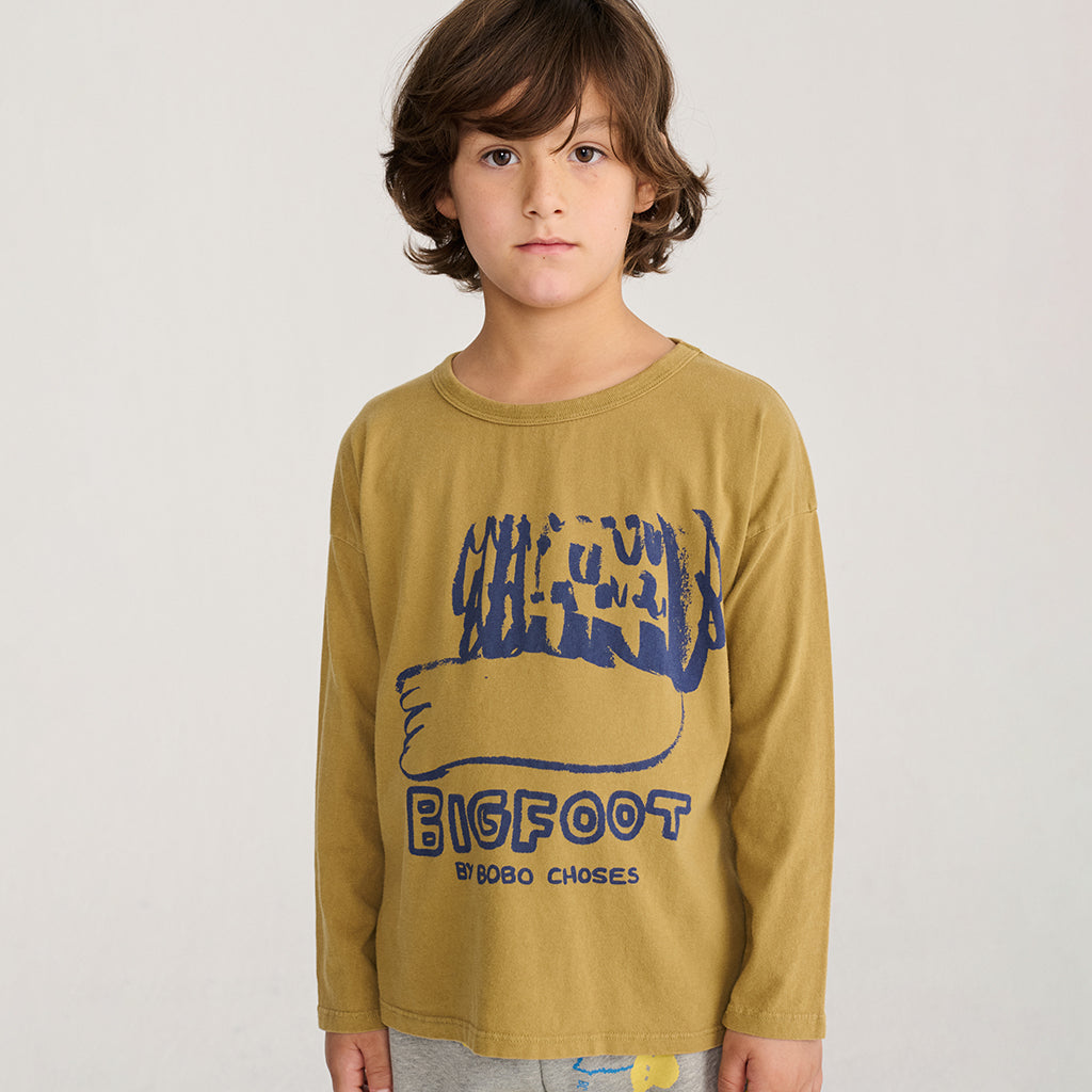 Bobo Choses Child T-shirt Bigfoot Print Khaki Brown