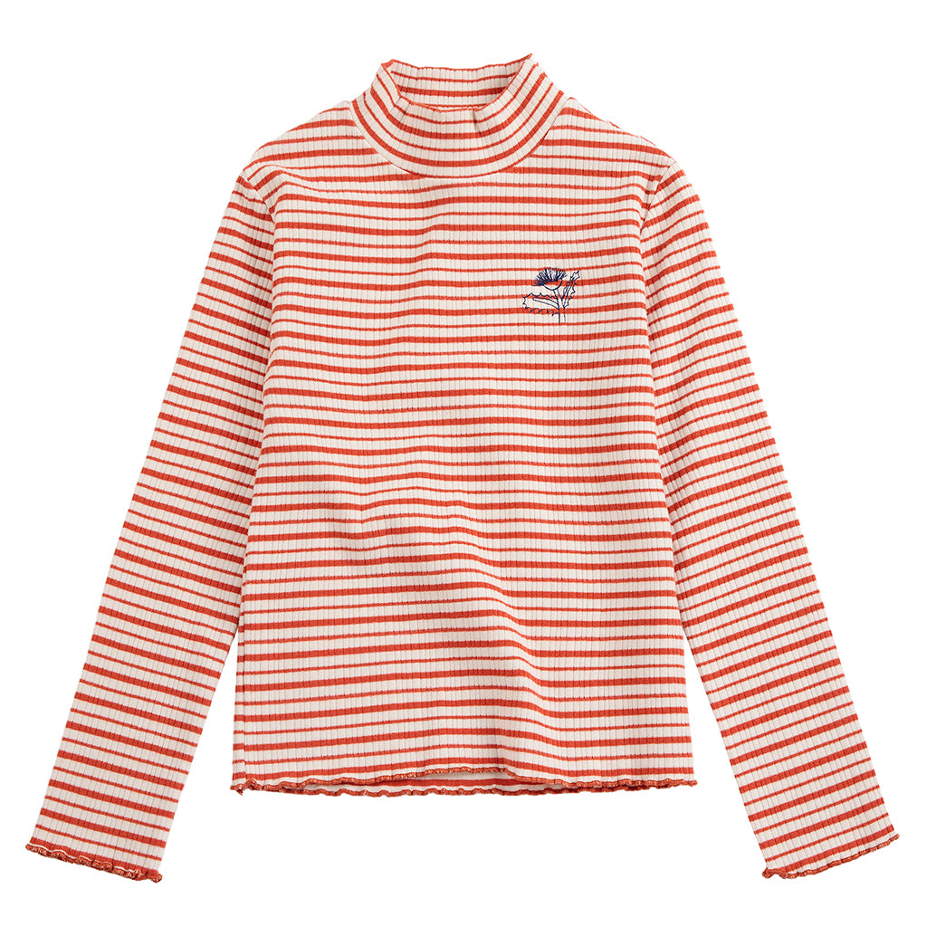 Bobo Choses Child Turtleneck T-shirt Red Stripes