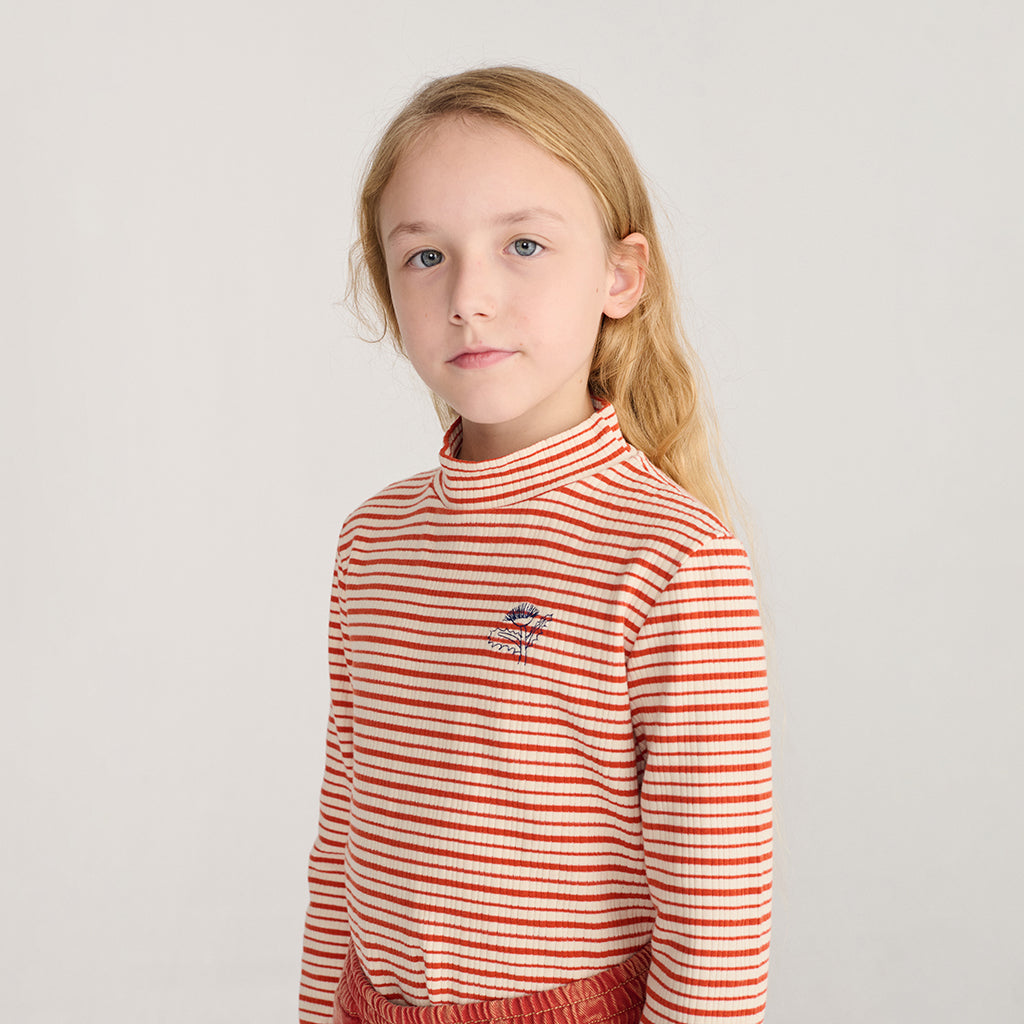 Bobo Choses Child Turtleneck T-shirt Red Stripes