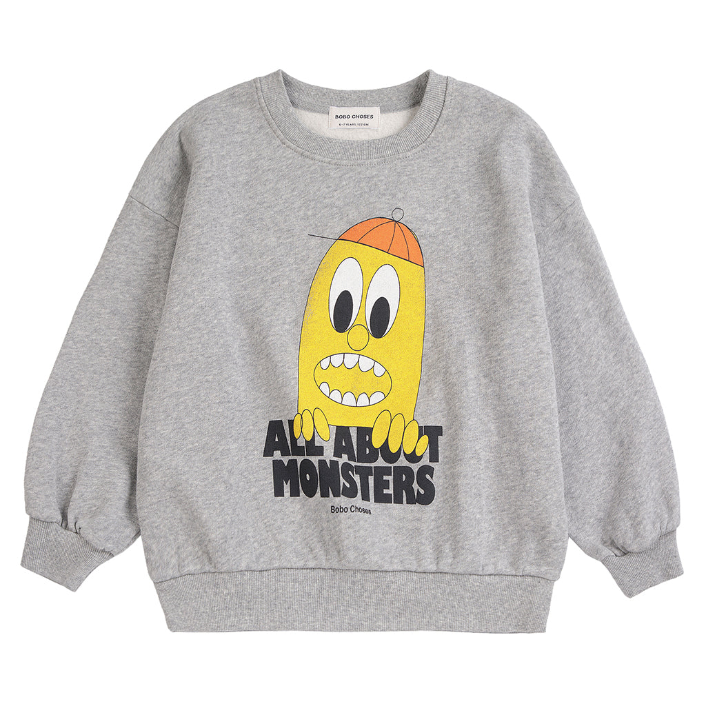 Bobo Choses Child Sweatshirt Bigtooth Lemon Print Light Heather Grey