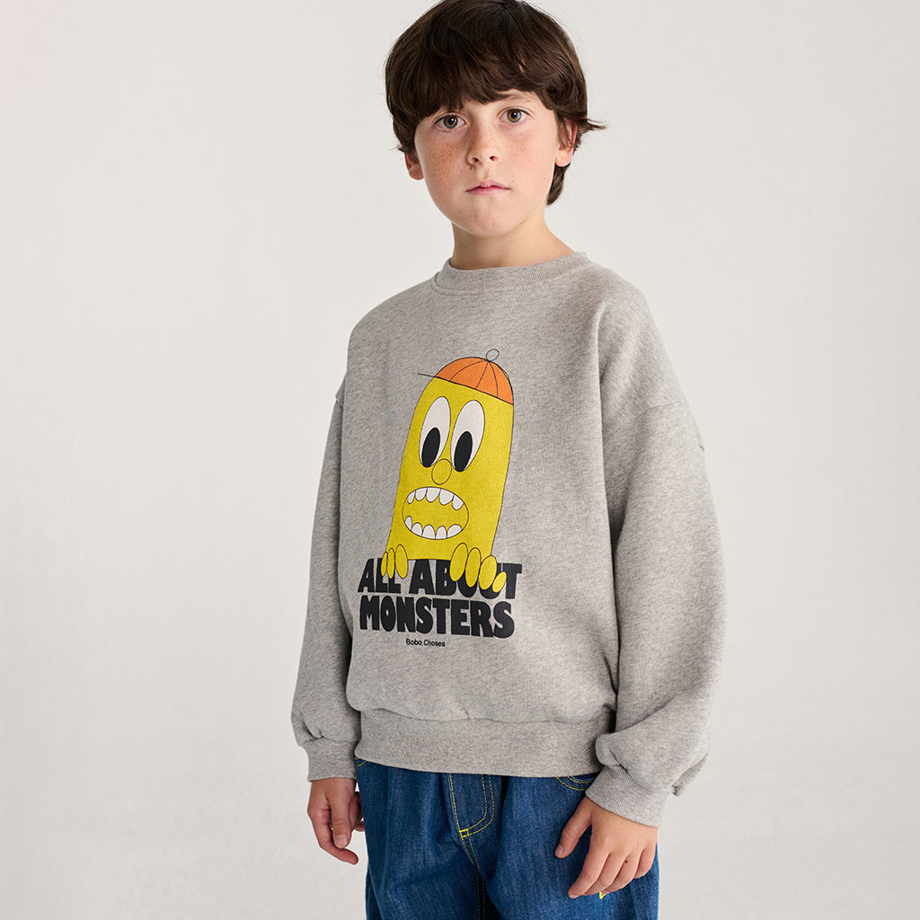 Bobo Choses Child Sweatshirt Bigtooth Lemon Print Light Heather Grey