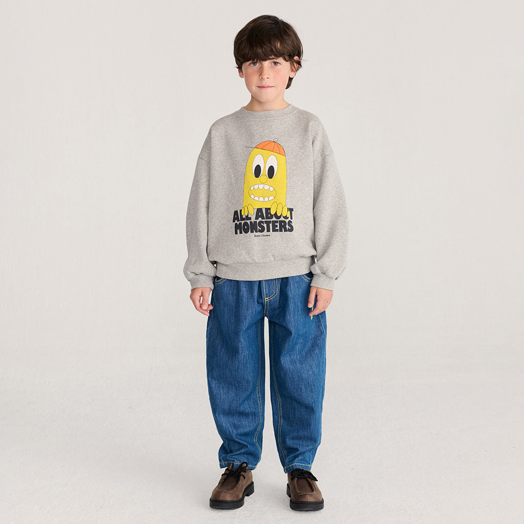 Bobo Choses Child Sweatshirt Bigtooth Lemon Print Light Heather Grey