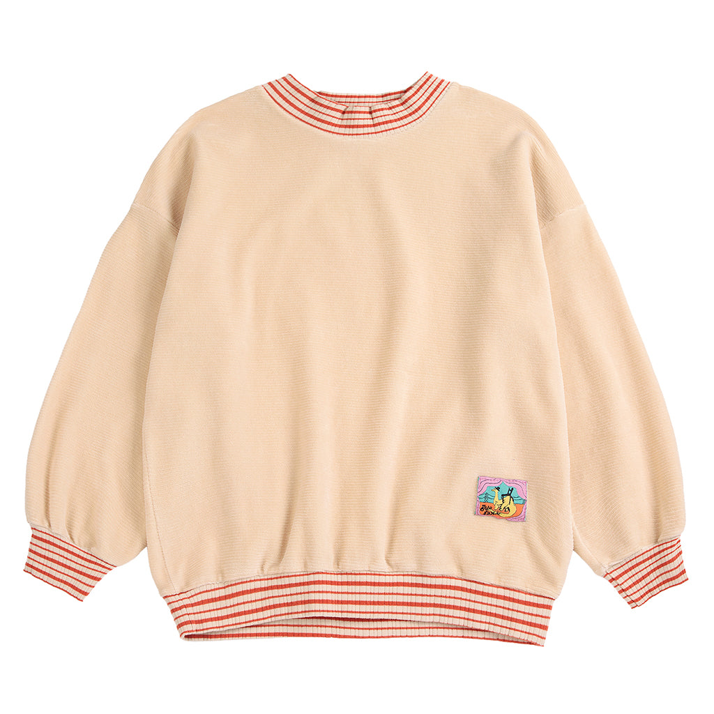 Bobo Choses Child Velvet Sweatshirt With Taxi Saurus Tag Light Pink