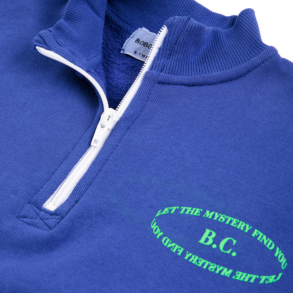 Bobo Choses Child Half Zipped Sweatshirt Navy Blue