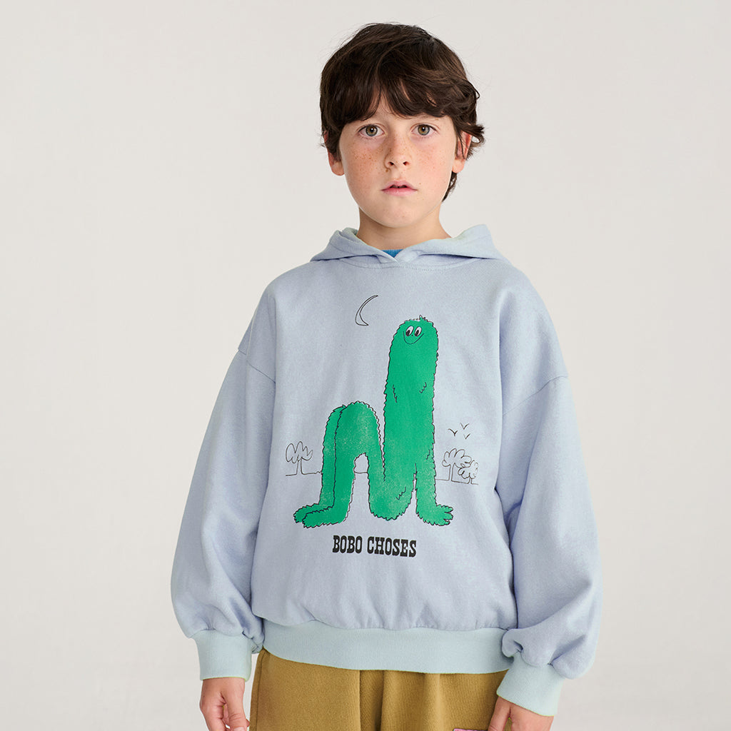 Bobo Choses Child Hooded Sweatshirt Long Puff Print Light Blue