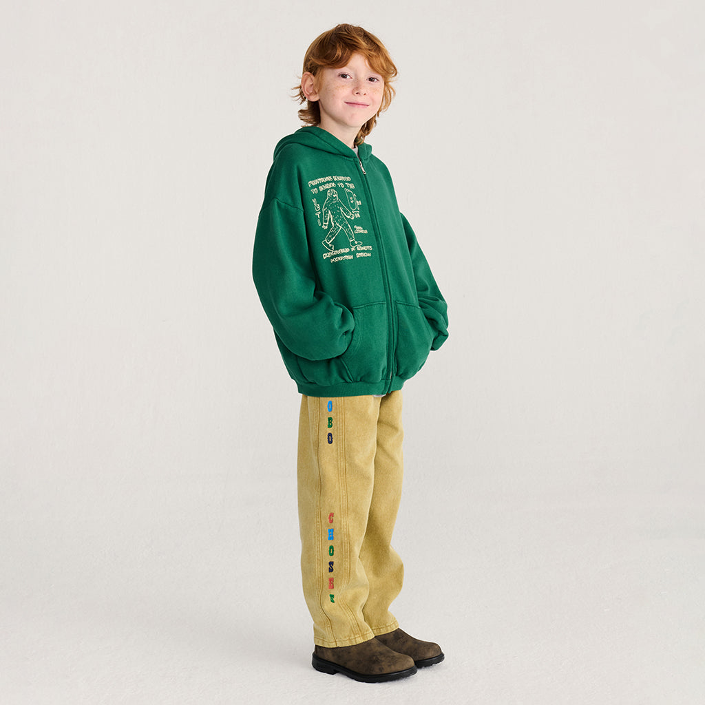 Bobo Choses Child Hooded Sweatshirt Mr. Footish Print Dark Green