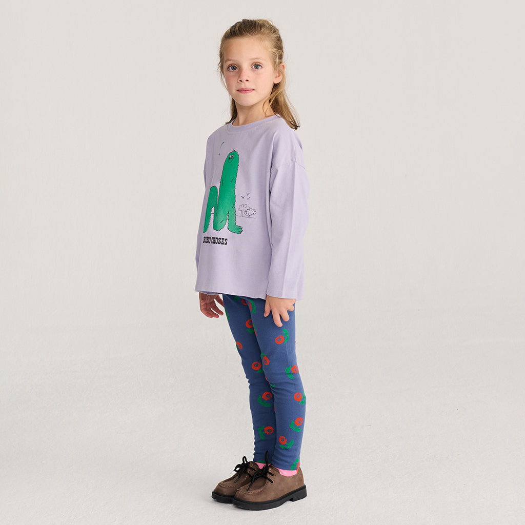 Bobo Choses Child Leggings All Over Stamp Bloom Print Navy Blue