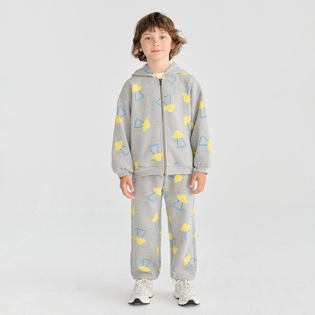 Bobo Choses Child Sweatpants All Over Pixel Abduction Print Light Heather Grey