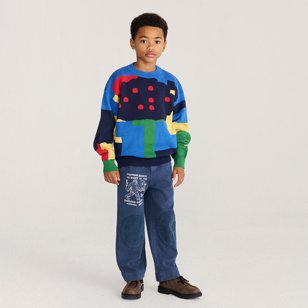 Bobo Choses Child Pants Mr. Footish Knee Pads Midnight Blue