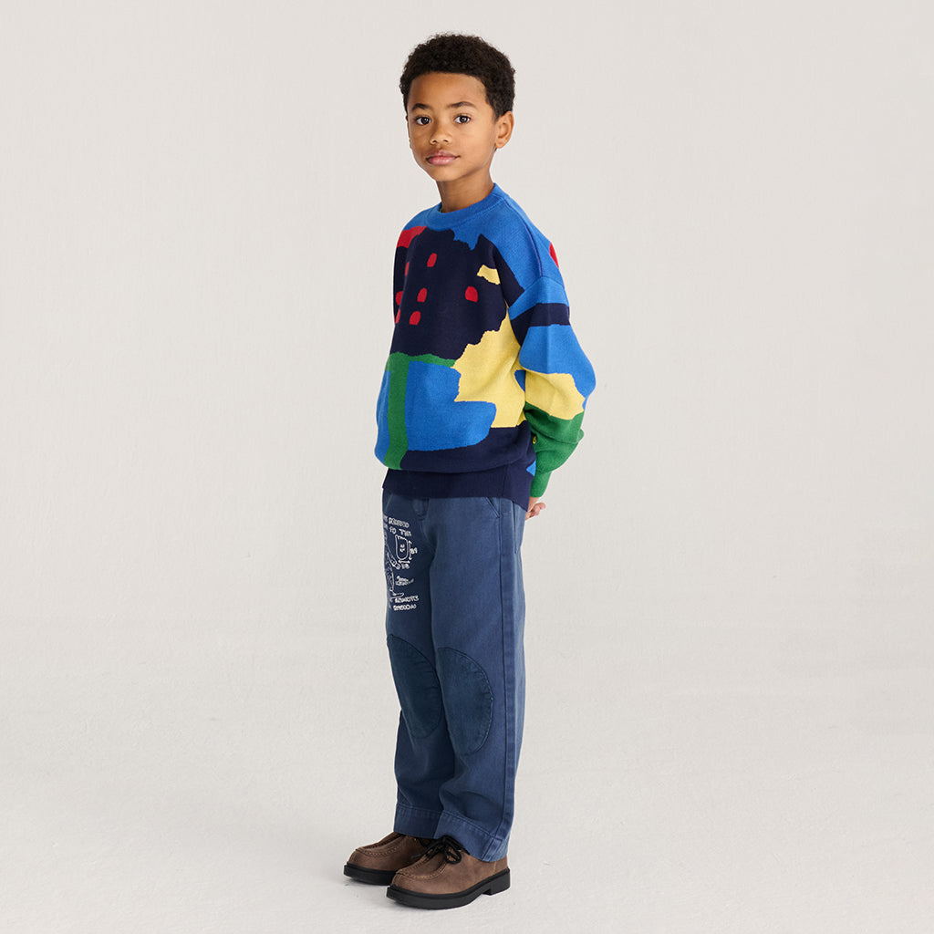 Bobo Choses Child Pants Mr. Footish Knee Pads Midnight Blue