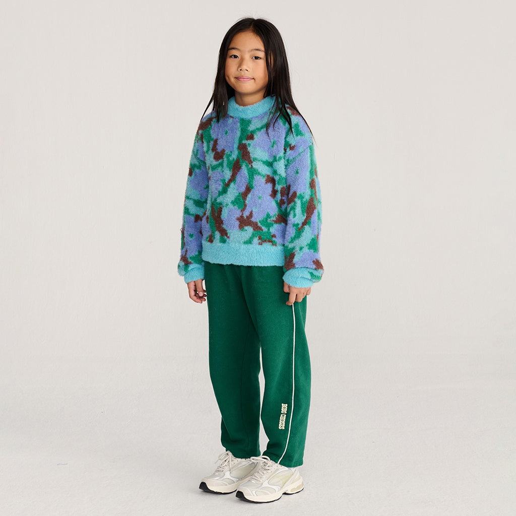 Bobo Choses Child Jacquard Sweater All Over Watercolour Floral Blue