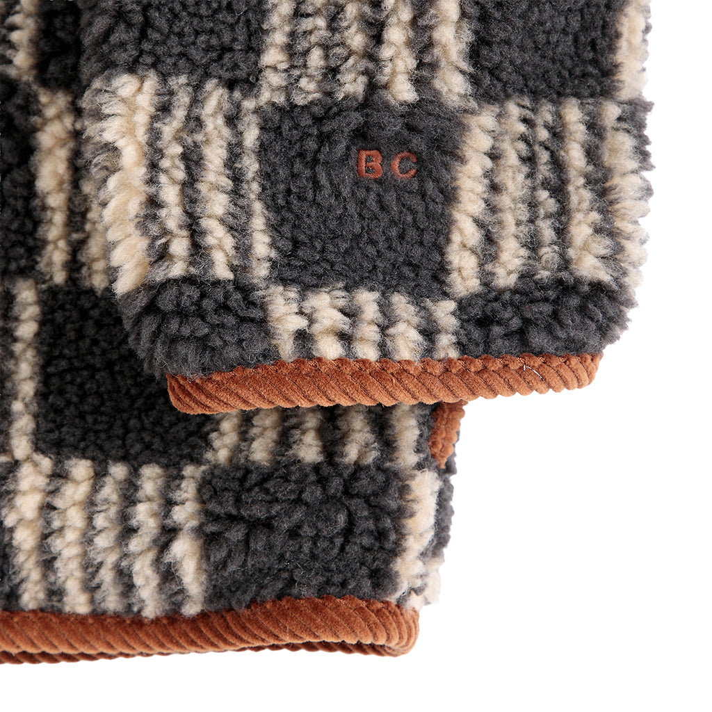 Bobo Choses Child Teddy Jacket All Over Almost Moiré Print Dark Grey