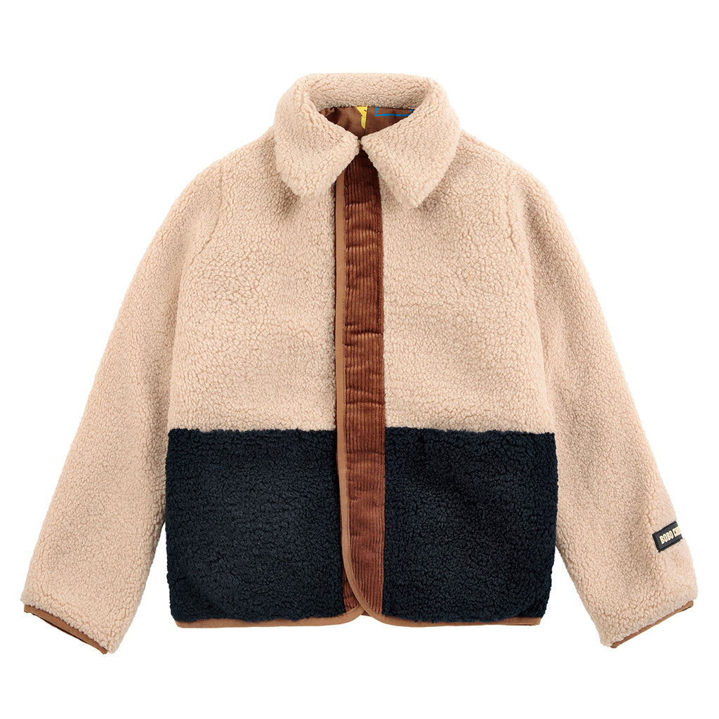 Bobo Choses Child Reversible Teddy Jacket All Over Pixel Abduction Print Brown