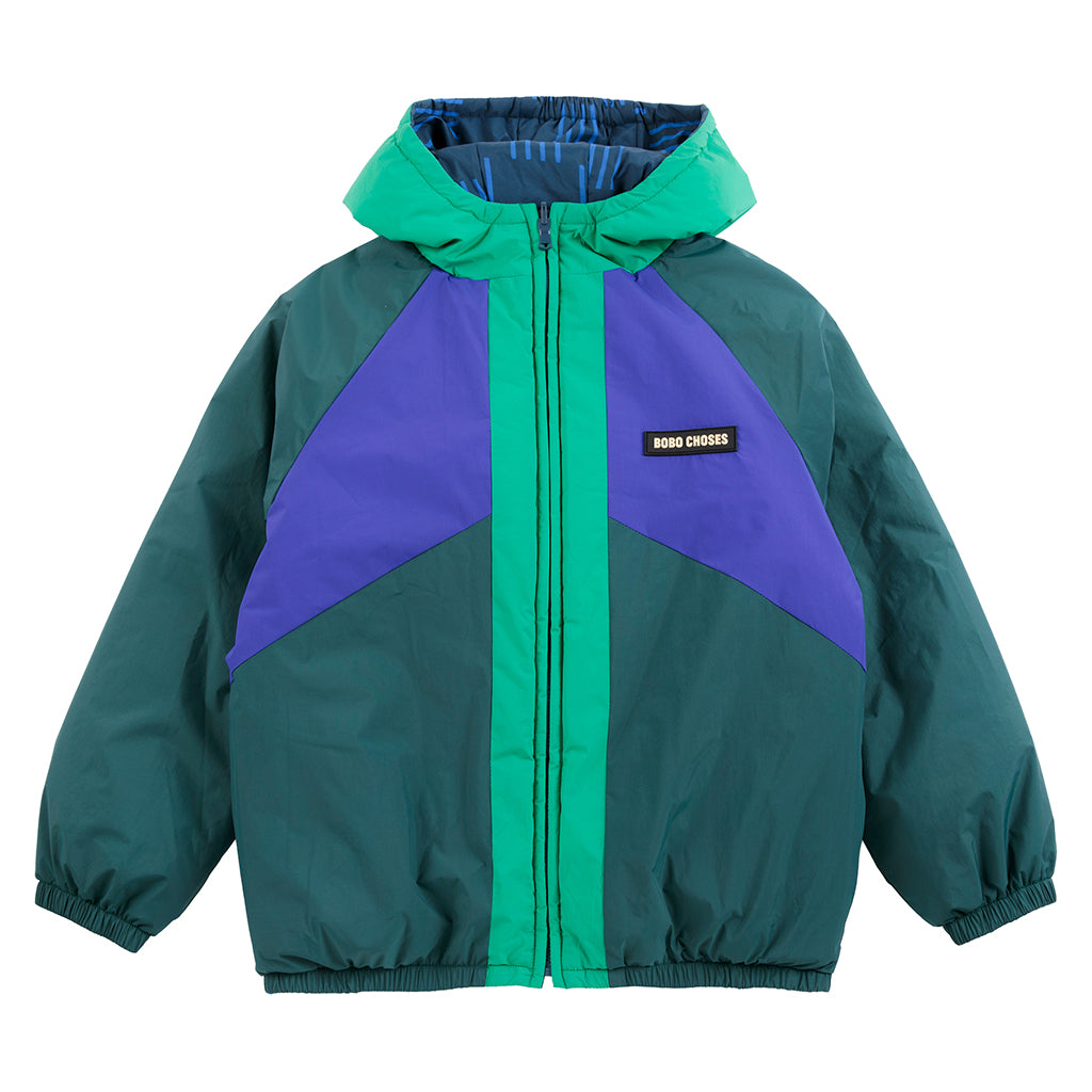 Bobo Choses Child Reversible Jacket All Over Almost Moiré Print Navy Blue