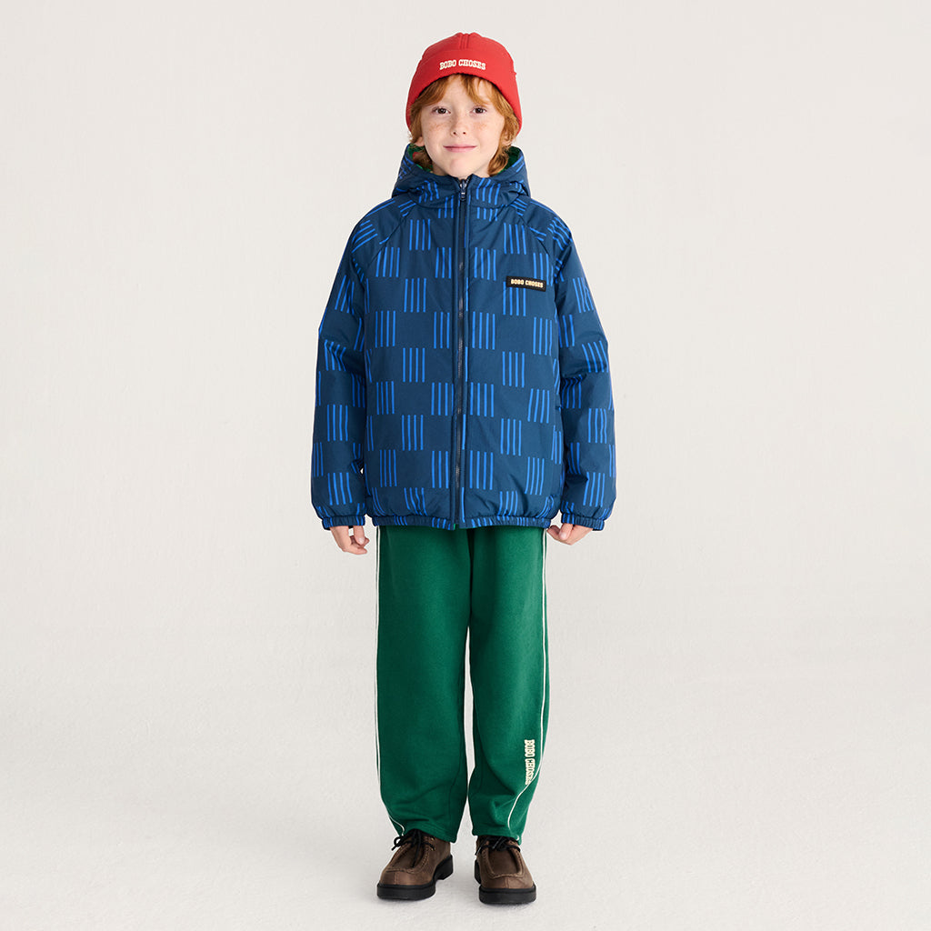 Bobo Choses Child Reversible Jacket All Over Almost Moiré Print Navy Blue