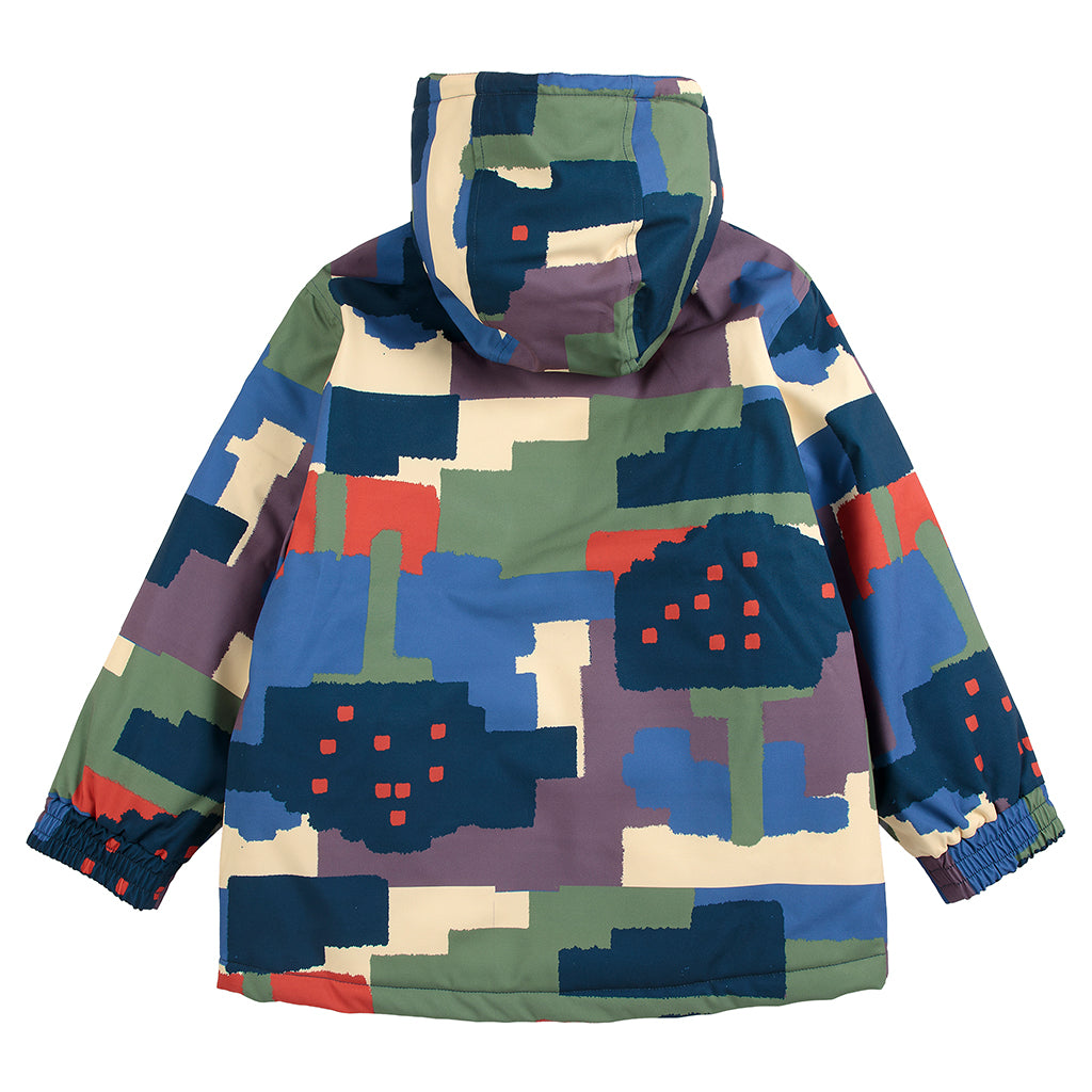 Bobo Choses Child Ski Jacket All Over Paint Forest Print Multicolour