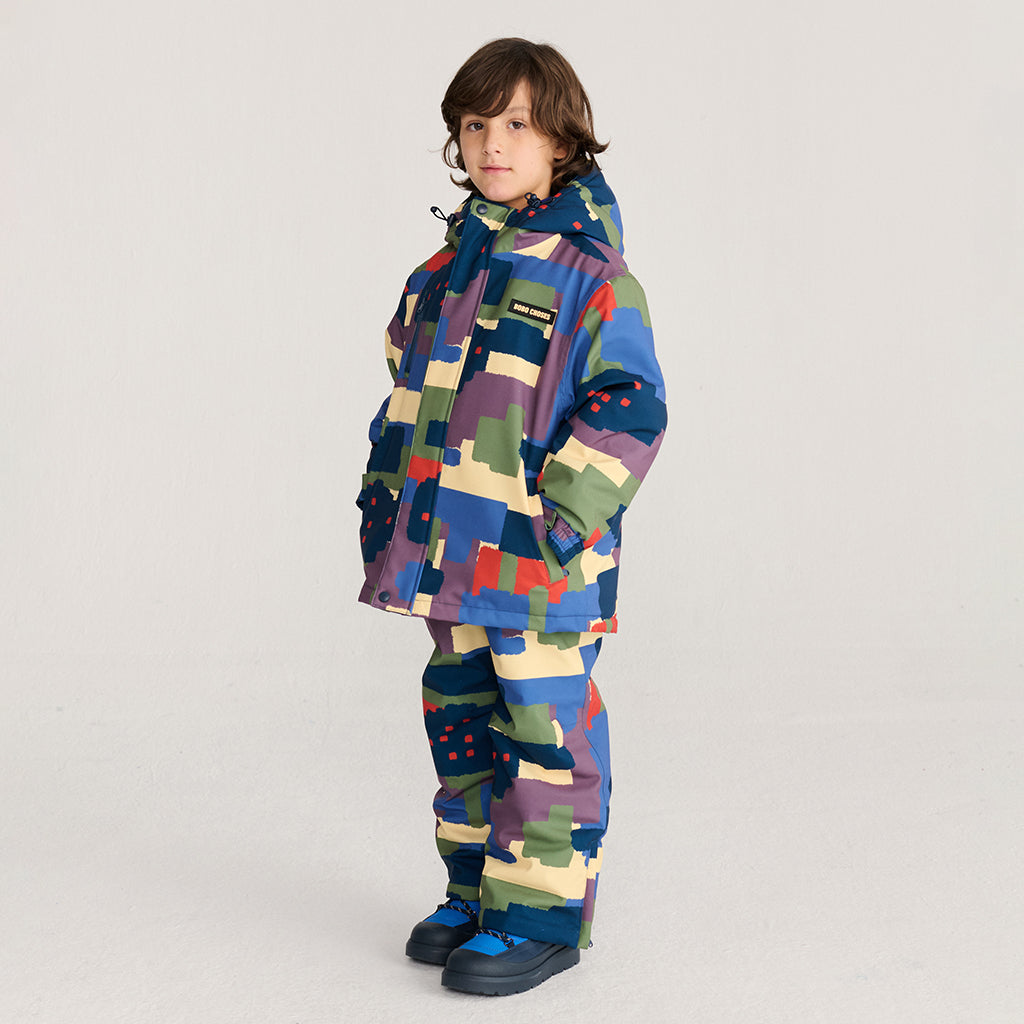 Bobo Choses Child Ski Jacket All Over Paint Forest Print Multicolour