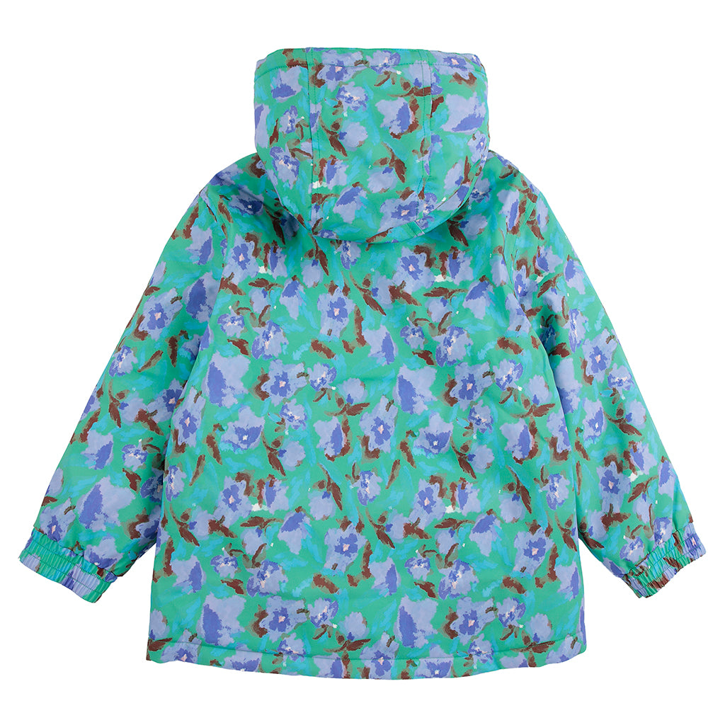 Bobo Choses Child Ski Jacket All Over Watercolour Floral Print Green