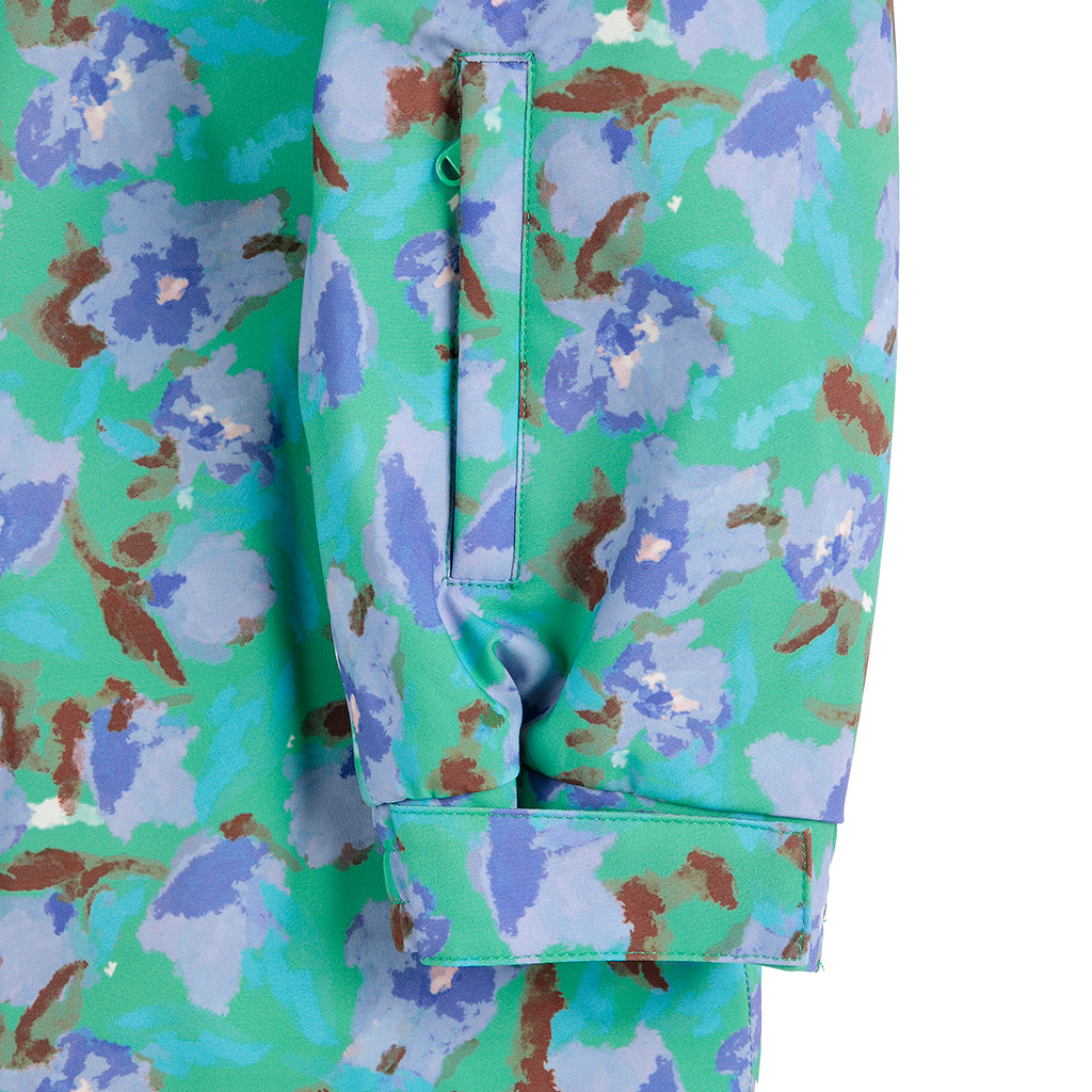 Bobo Choses Child Ski Jacket All Over Watercolour Floral Print Green