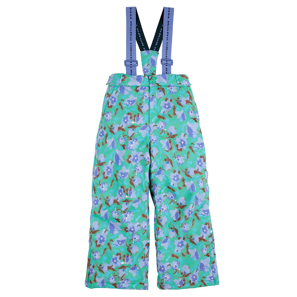 Bobo Choses Child Ski Pants All Over Watercolour Floral Print Green