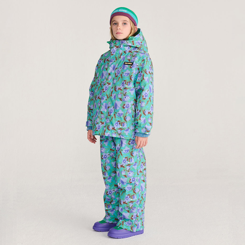 Bobo Choses Child Ski Pants All Over Watercolour Floral Print Green