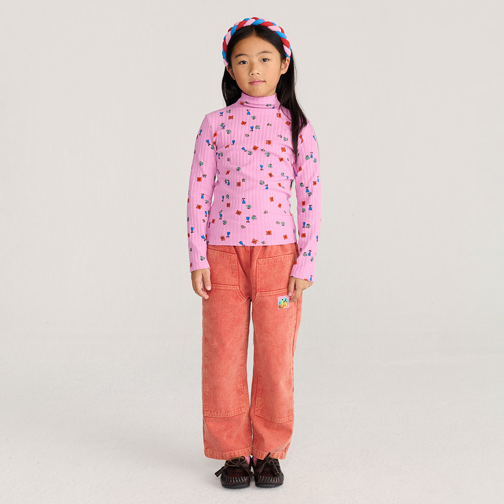 Bobo Choses Child Turtleneck T-shirt All Over Blossom Print Pink