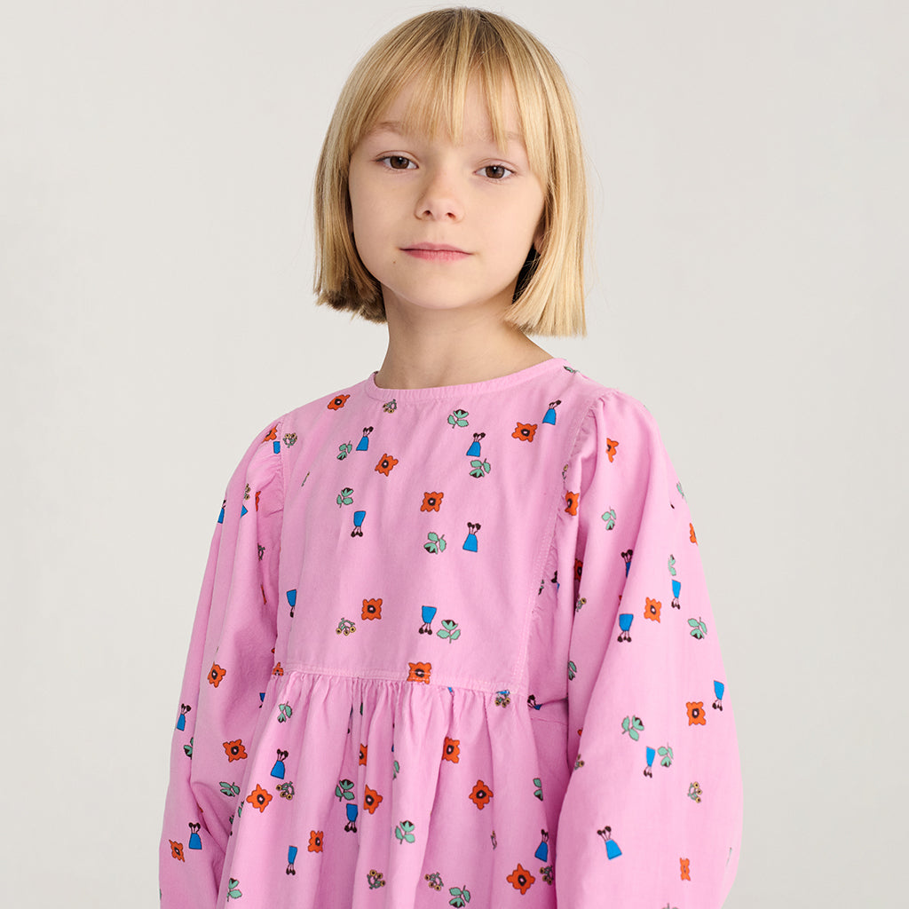 Bobo Choses Child Dress All Over Blossom Print Pink